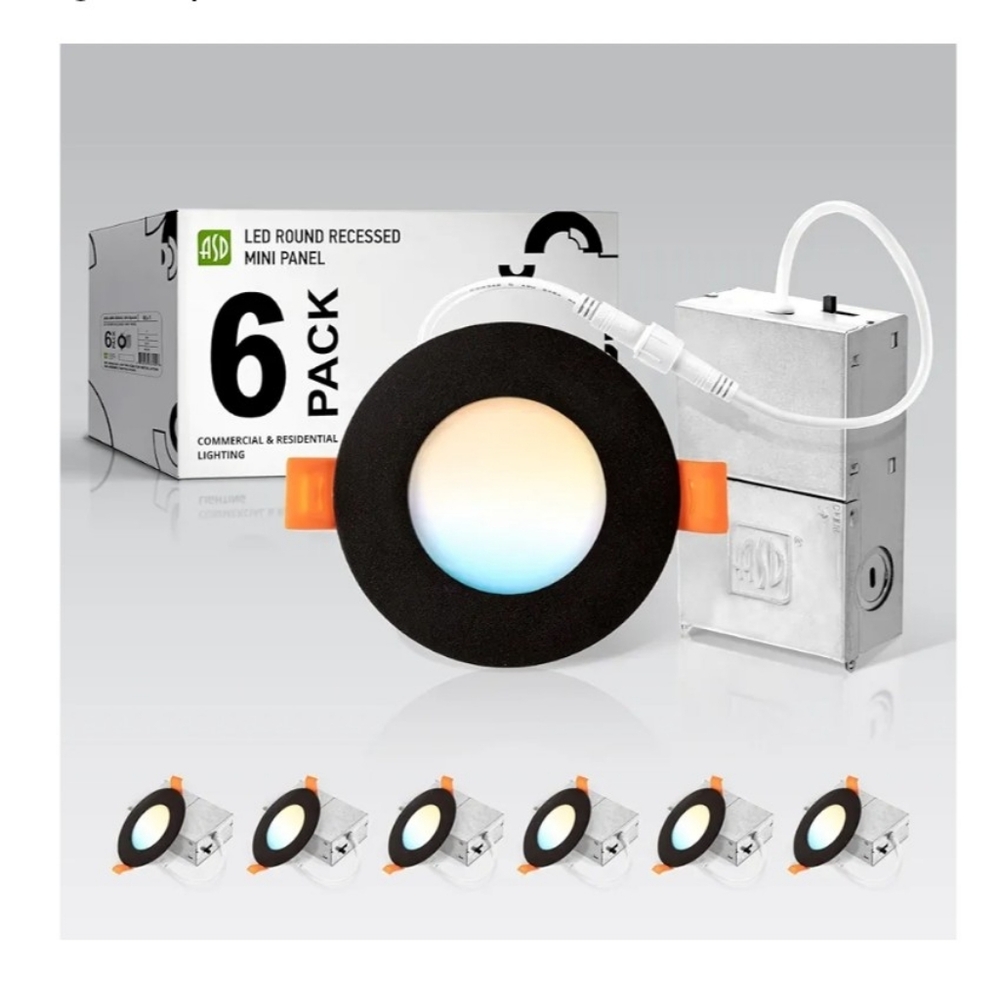 ASD SEALED! NIB! 6-Pack 3in LED Recessed Light Dimmable. R2S!